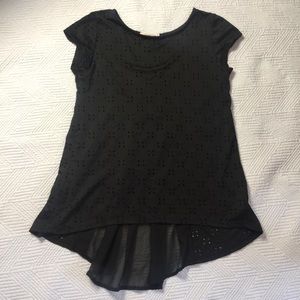 3 for $25 Black Embroderie Blouse With Sheer back